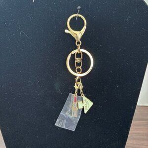 Novelty Beauty Charms Lipstick Bag Charm Keychain Ring New